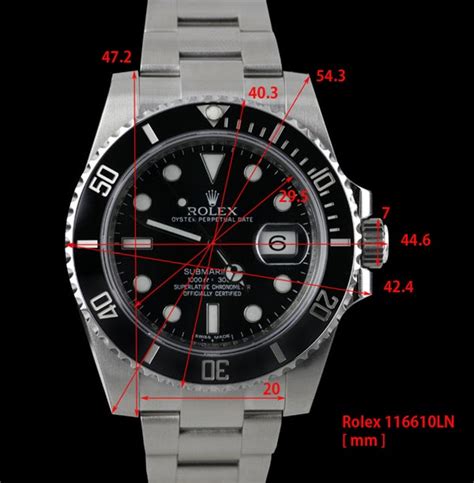 rolex submariner measurements